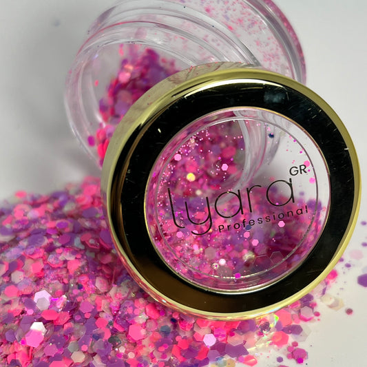 Paillettes Rose Brille la Nuit – Effet Lumineux pour Nail Art Nocturne